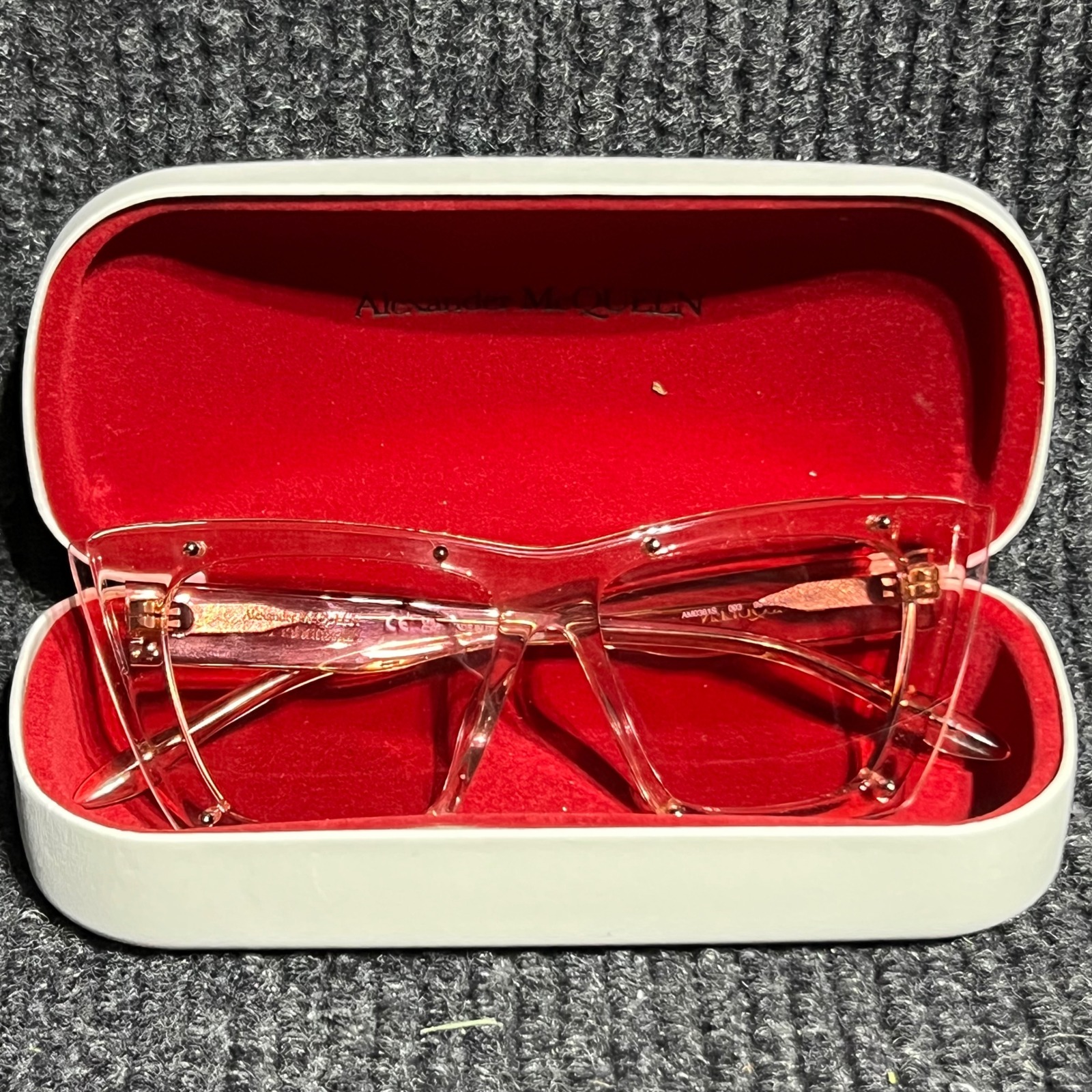 Alexander Mcqueen Sunglasses Women Os Pink Am0361s Cat Eye Studded Luxury Italy